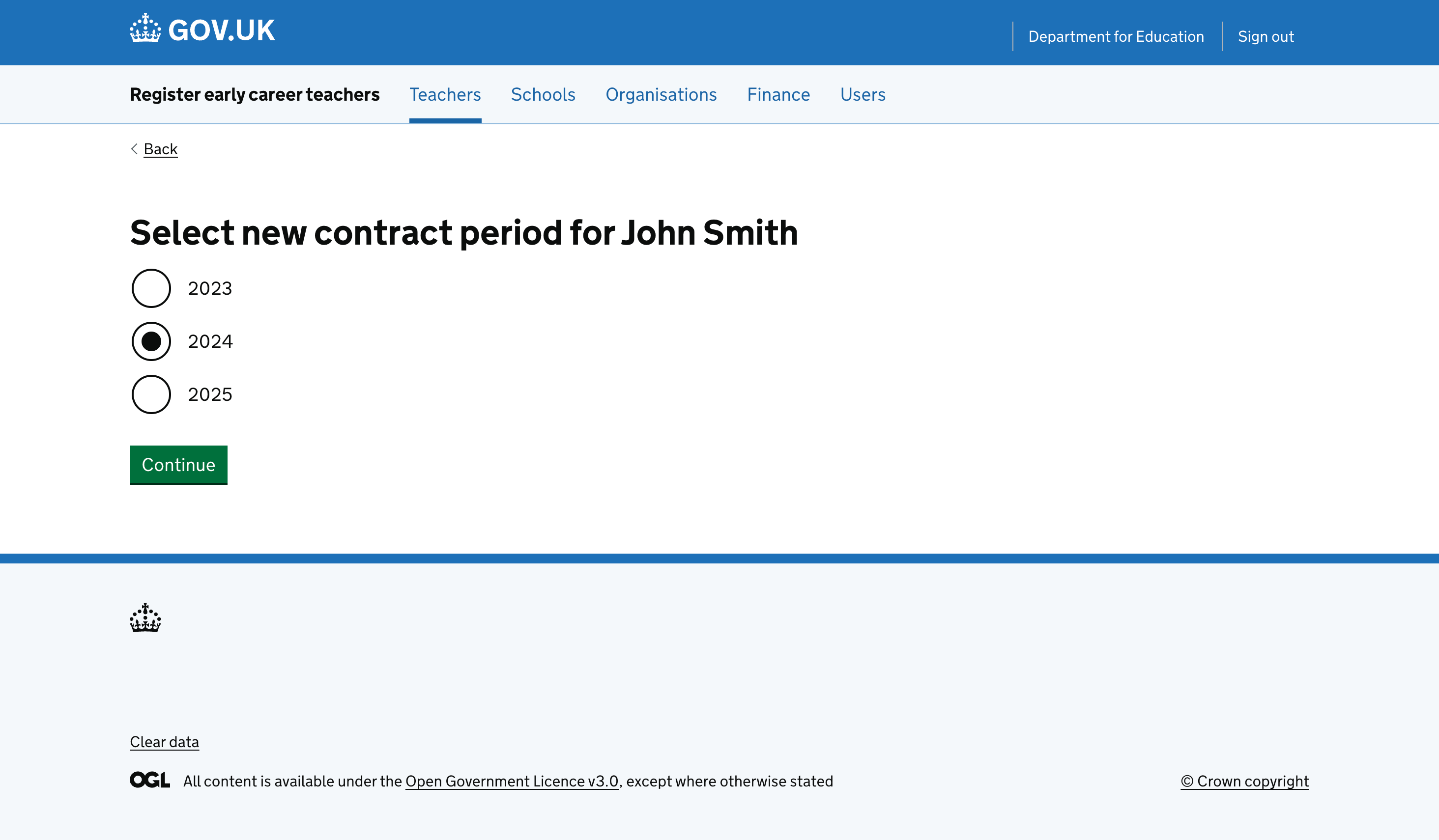 A screenshot of the journey where a partnership is being asked to be selected for an ECT or mentor.