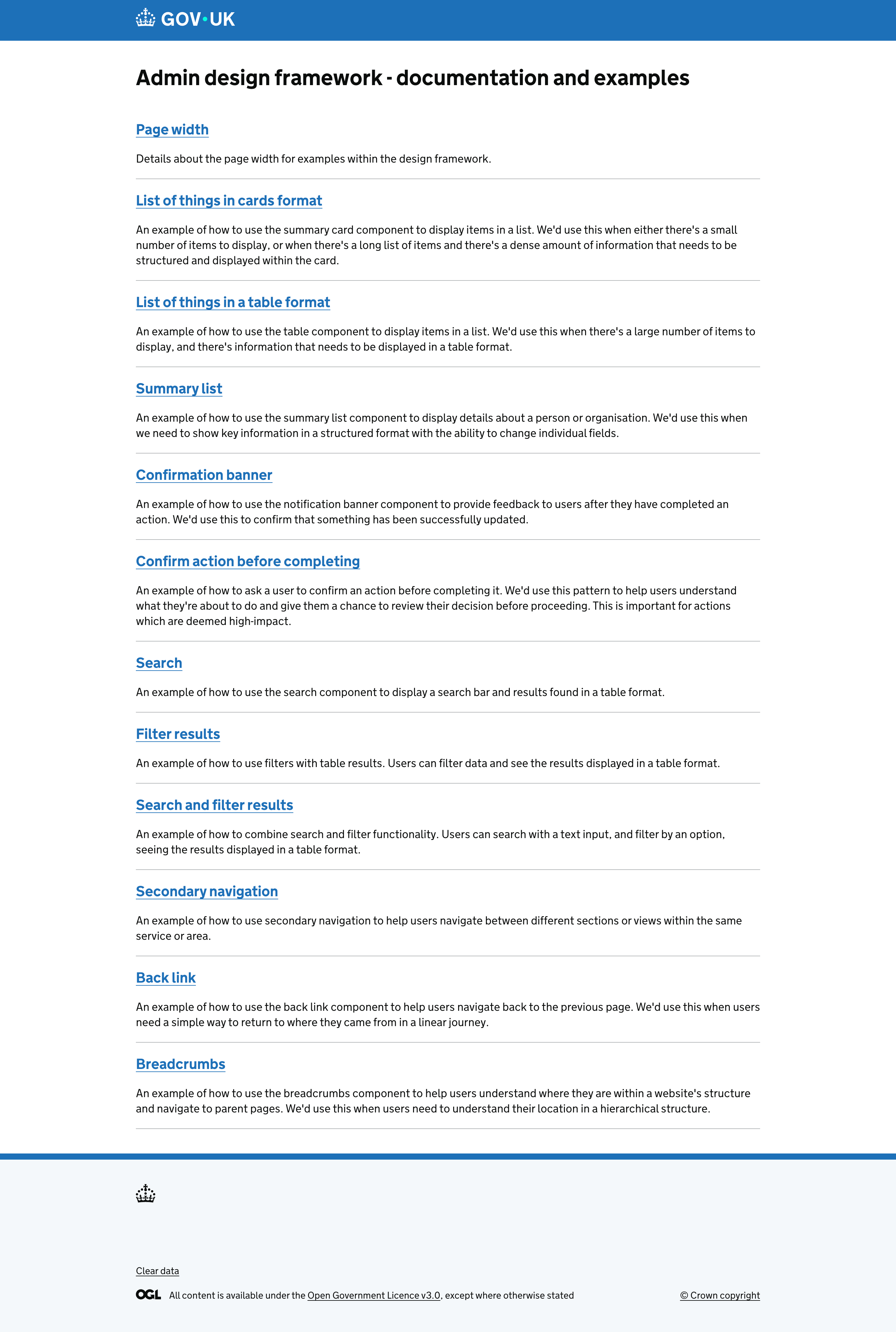 List of design framework patterns
