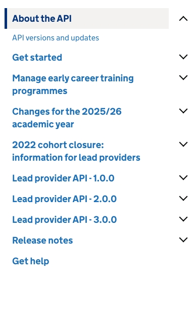 Screenshot showing how content is hidden behind dropdowns in the existing left-hand landing page navigation