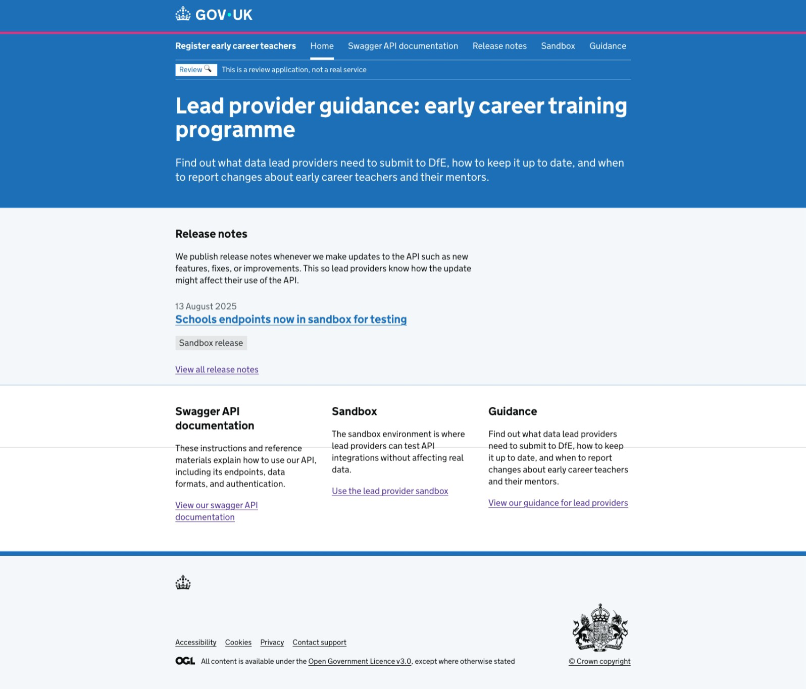 Screenshot showing the new landing page design