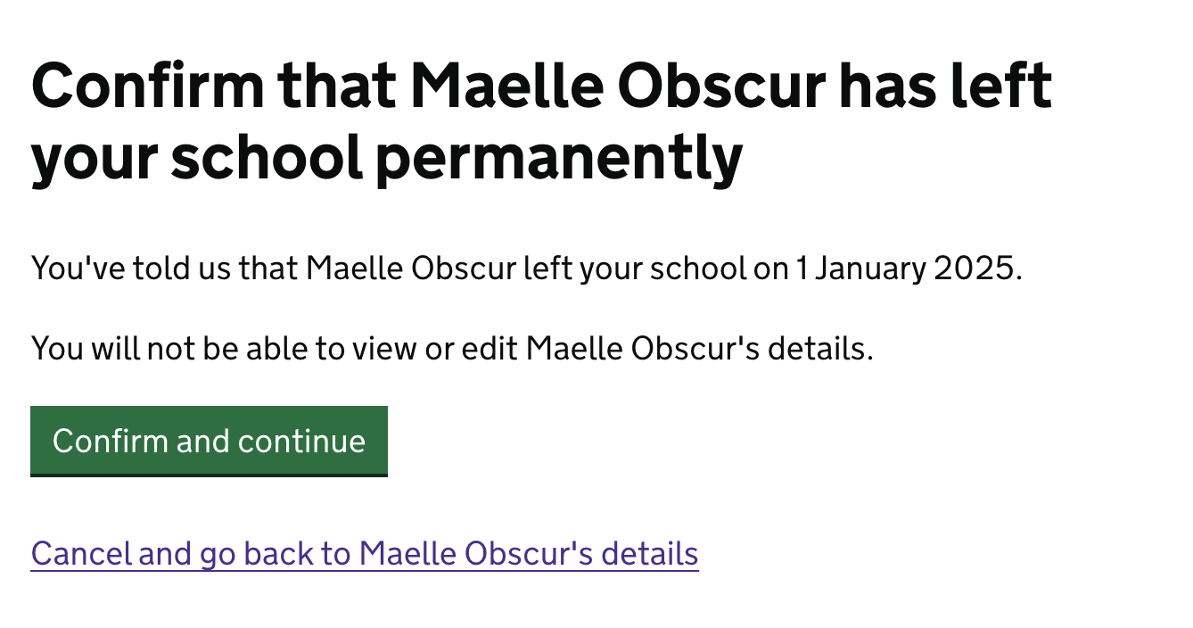 onfirm an ECT or mentor has already left.