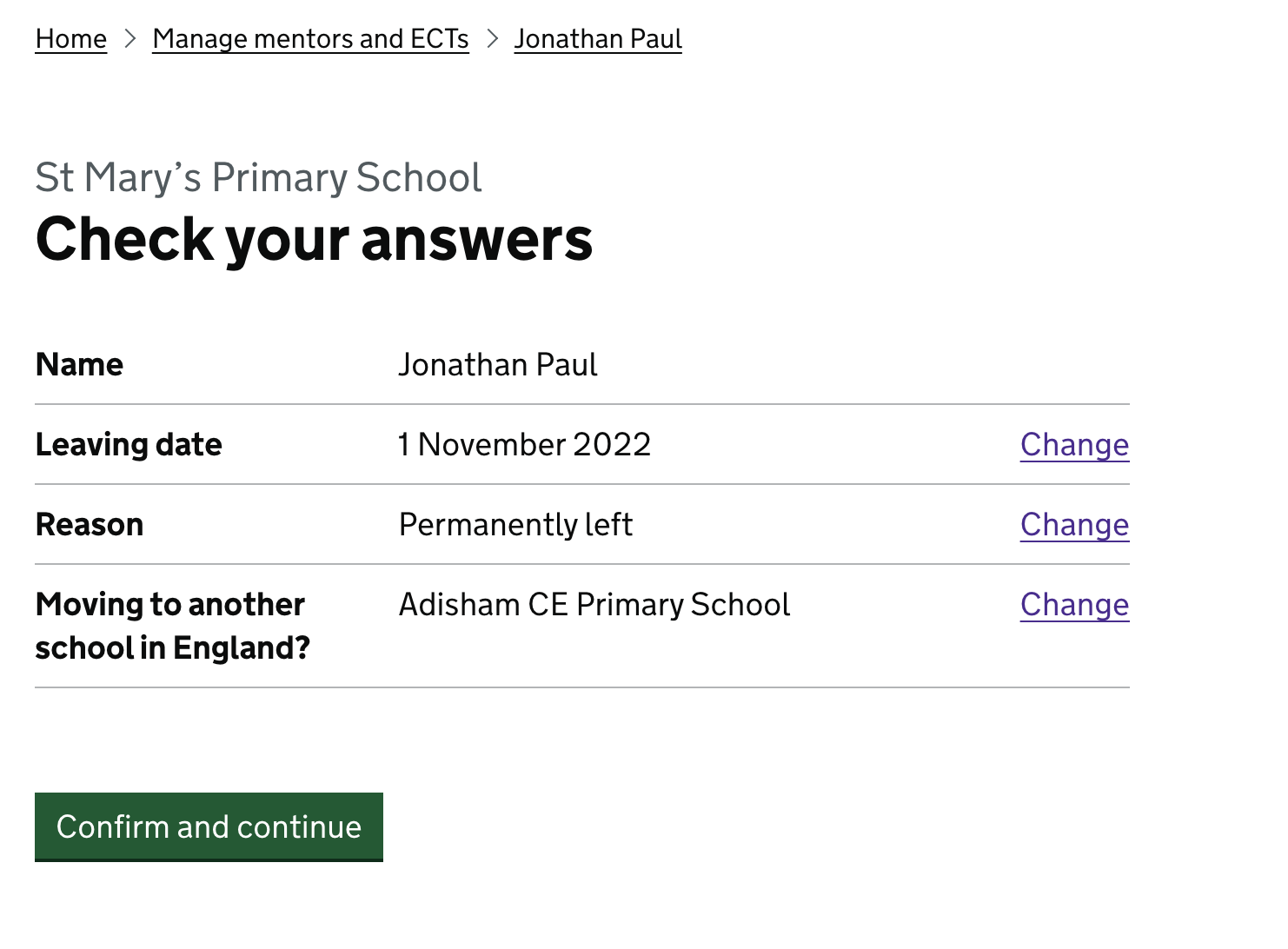 Screenshot showing a check your answers page