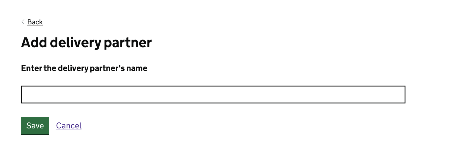 Screenshot showing how admins can add a delivery partner