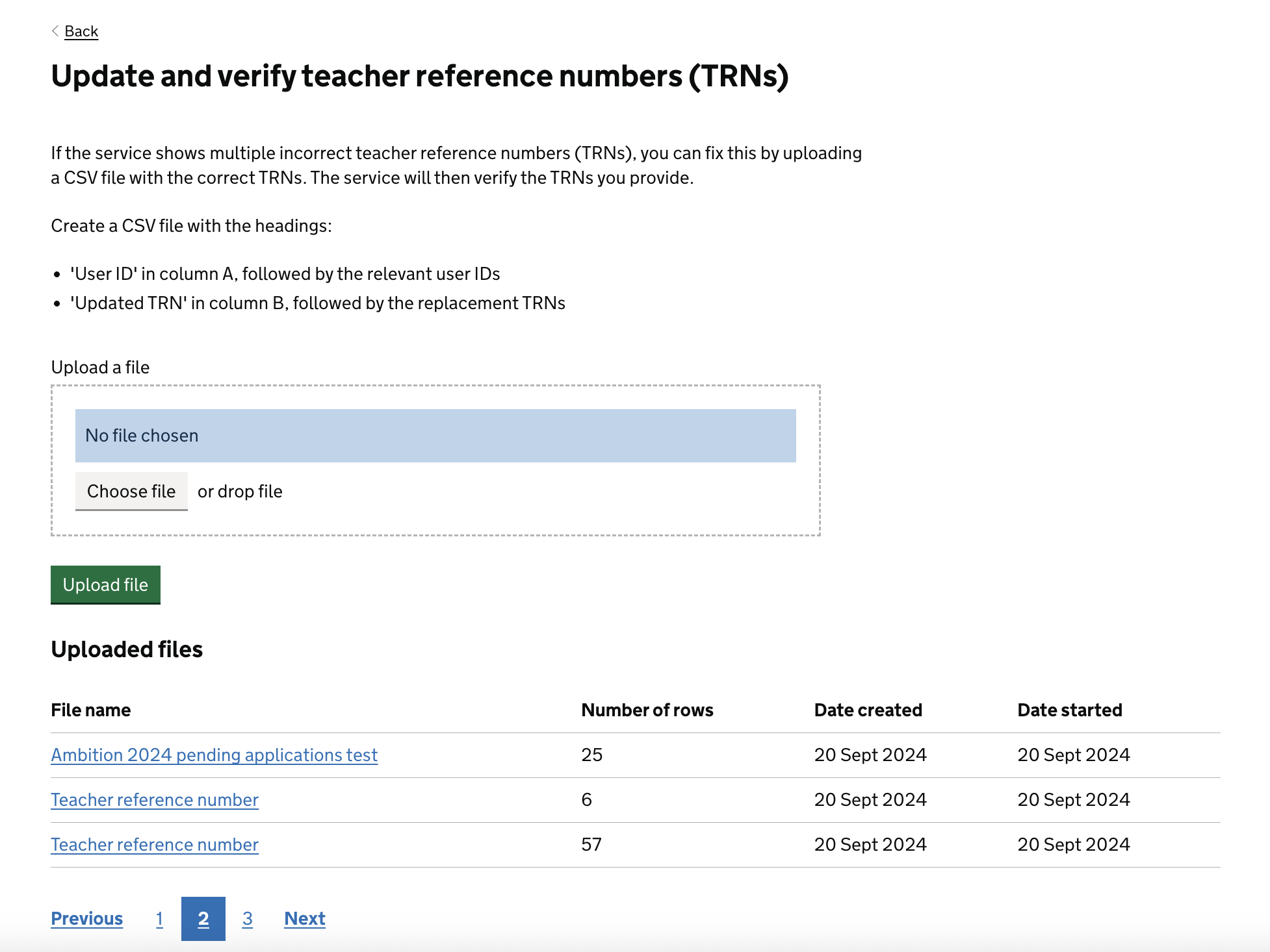 Screenshot showing how admins can Uupdate and verify teacher reference numbers 