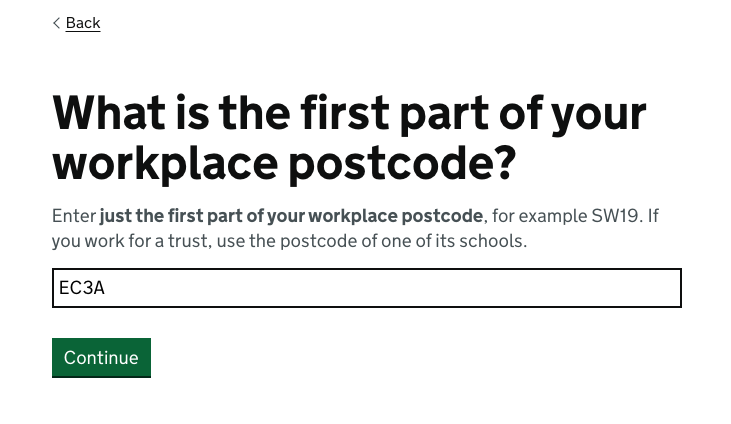 Screenshot showing the first question.