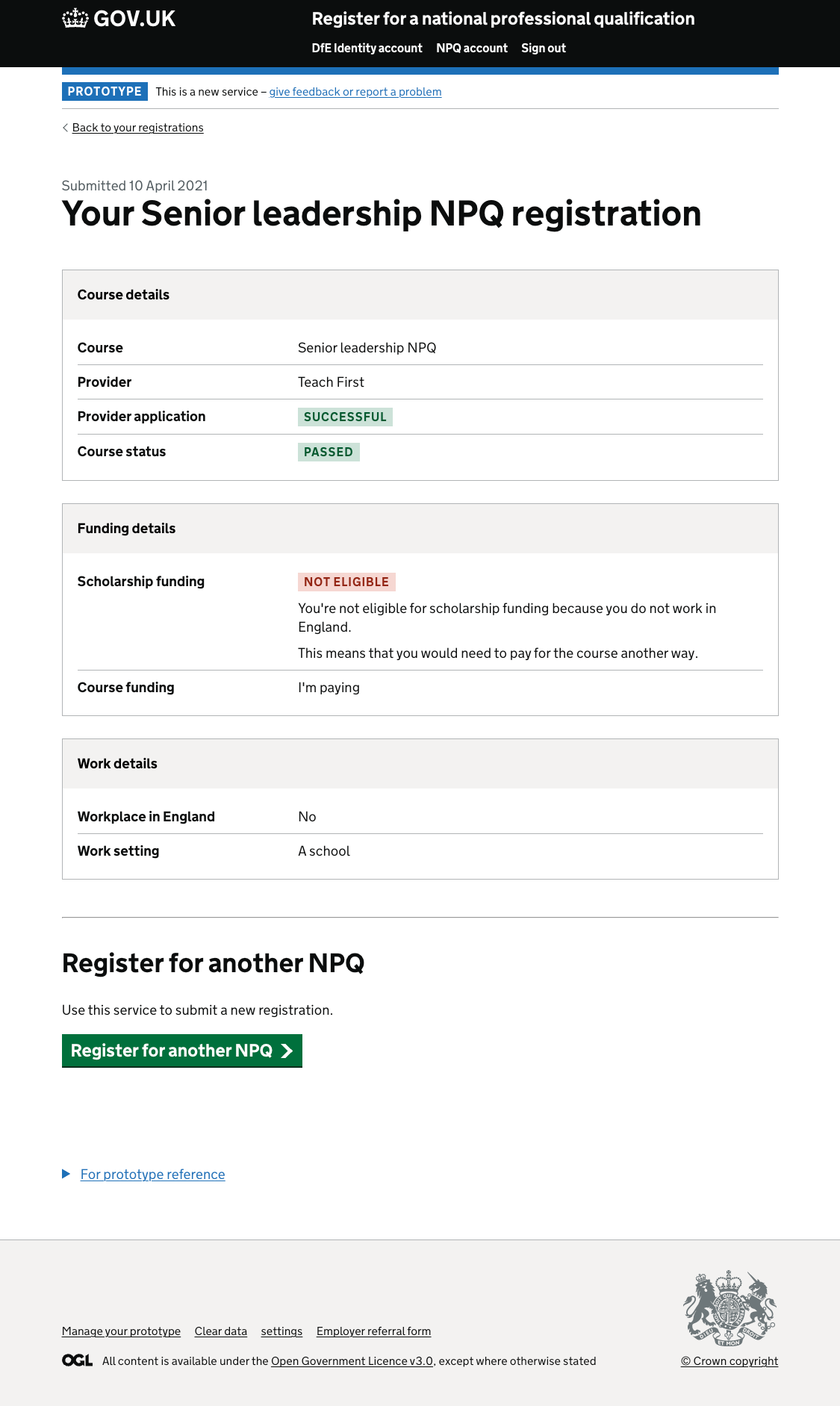 After changes were made to registration details page, for a user with multiple registrations